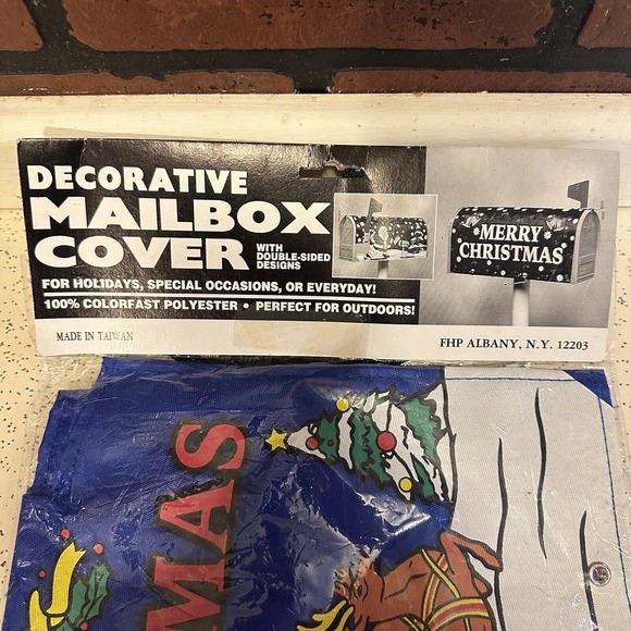 Merry Christmas Mailbox Cover Christmas Yard Decoration Santa NEW Vintage - Picture 3 of 5